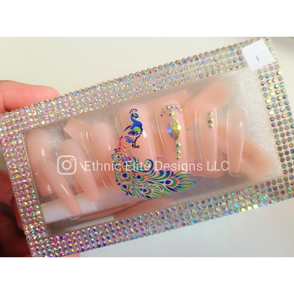 New boutique Long presson nude nail tips with GIFT BOX